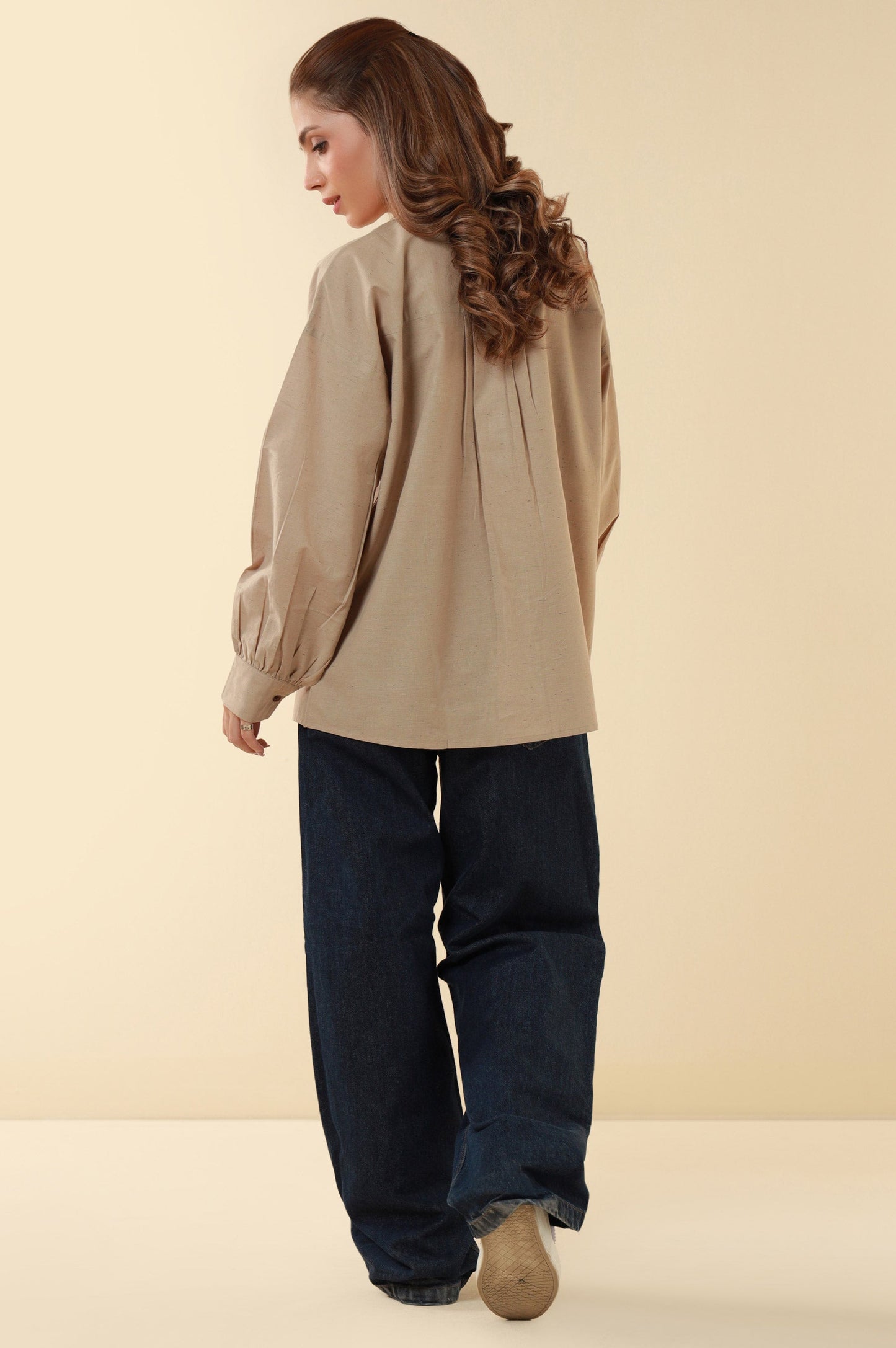 Stitched 1 Piece Embroidered Yarn Dyed Neps Top