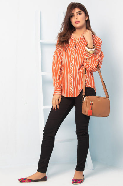 Stitched 1 Piece Stripes Linen Shirt