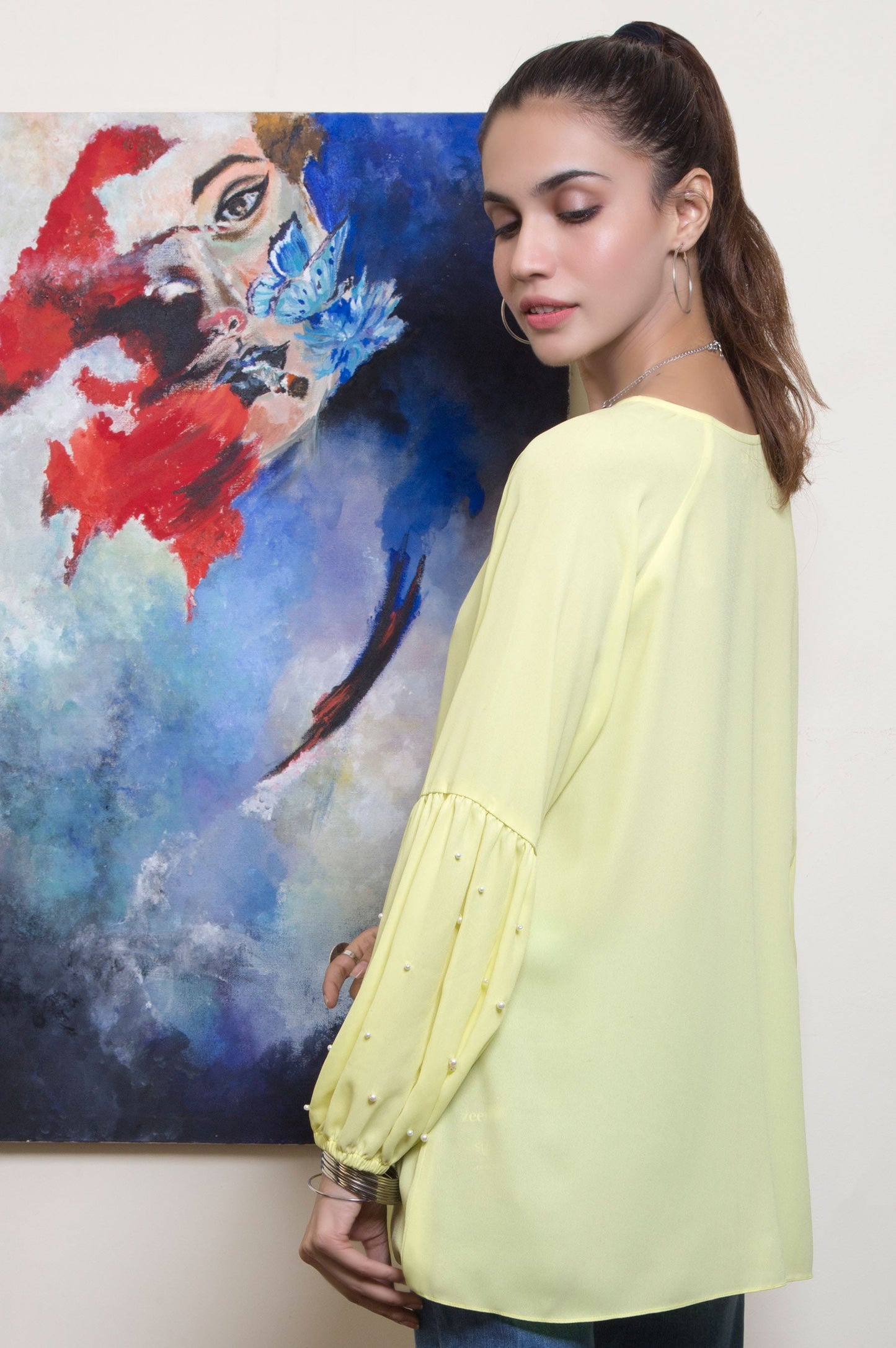 Stitched 1 Piece Poly Georgette Shirt