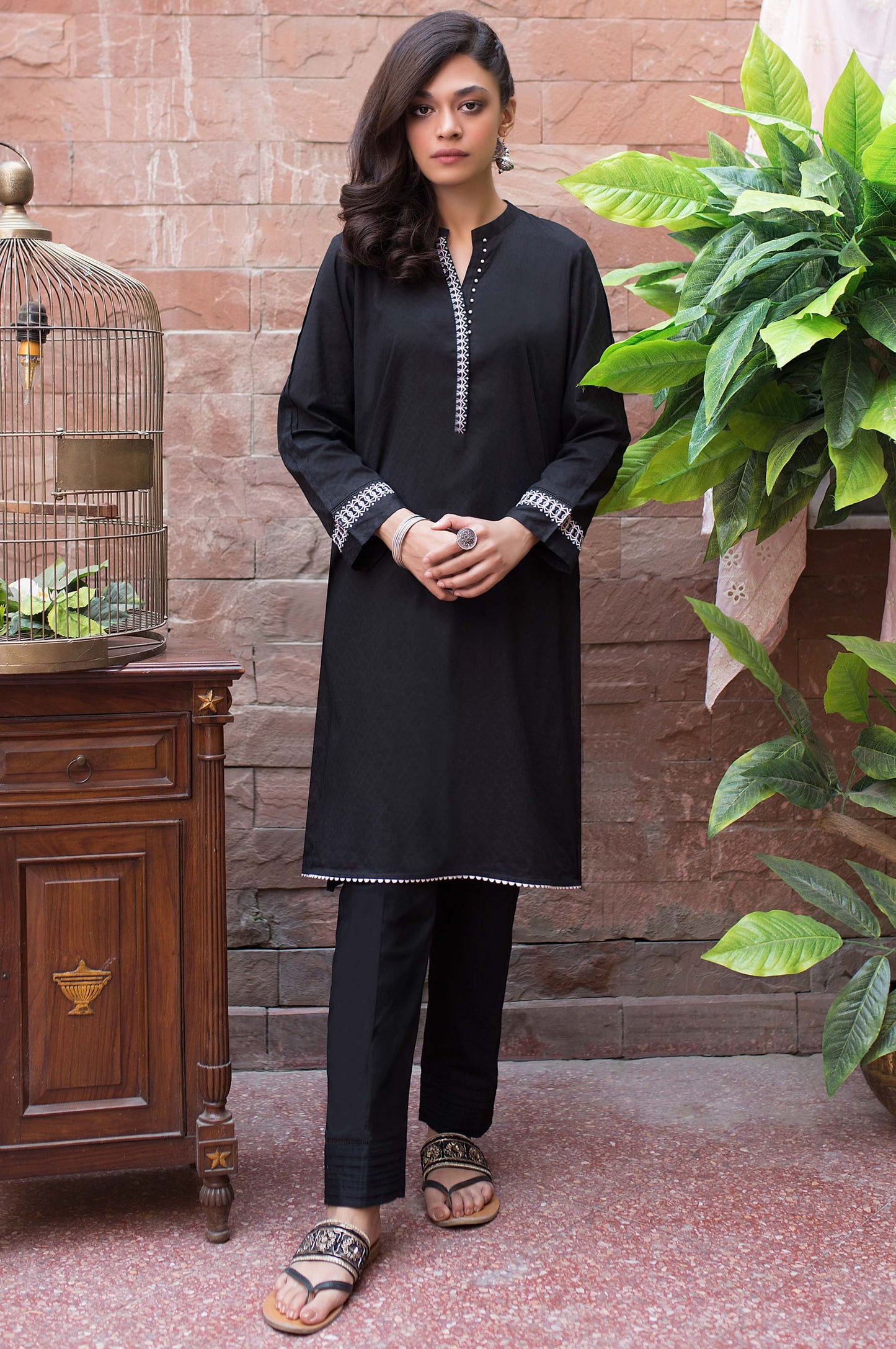 Stitched 1 Piece Self Jacquard Shirt