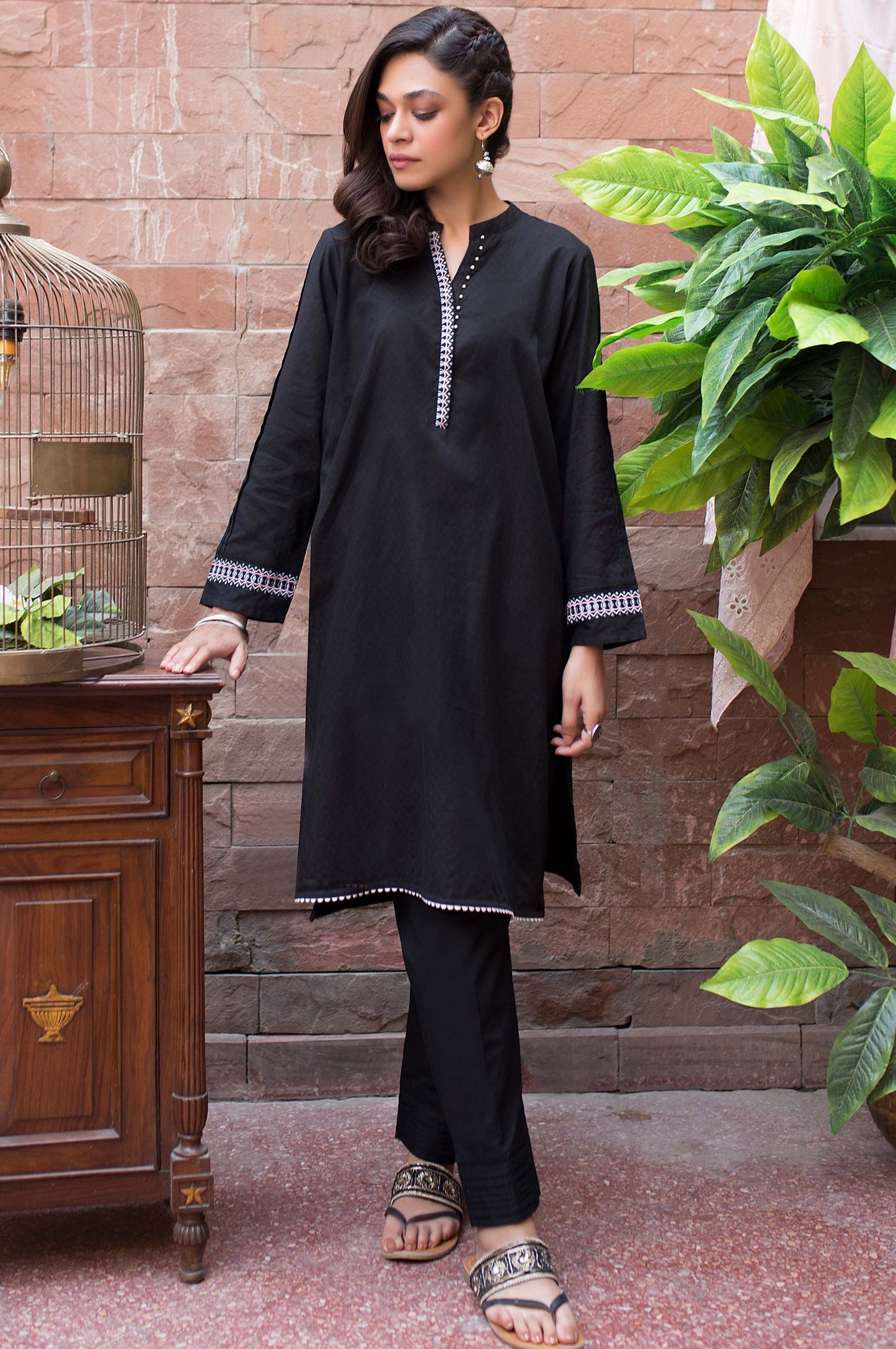 Stitched 1 Piece Self Jacquard Shirt