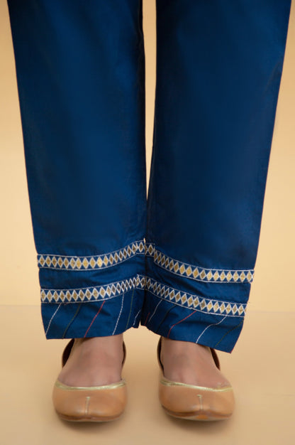 Basic Cambric Cigarette Pants - Midnight Blue