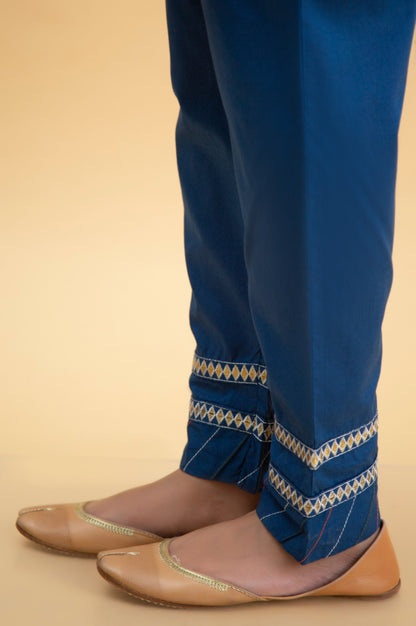 Basic Cambric Cigarette Pants - Midnight Blue