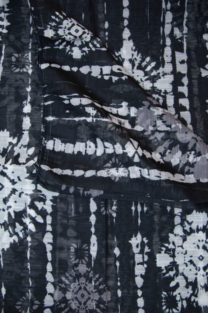 Printed Organza Dupatta - Black