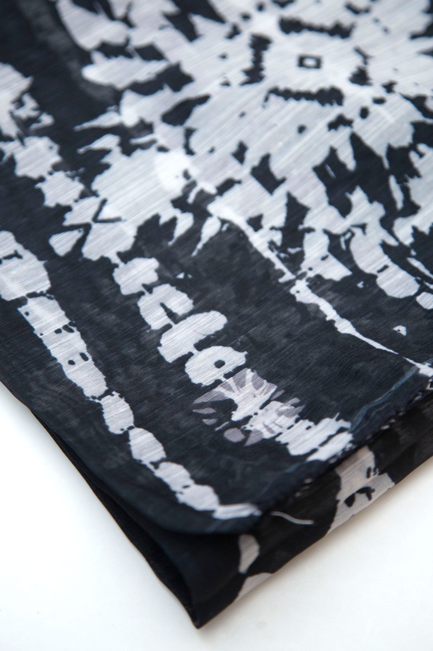 Printed Organza Dupatta - Black