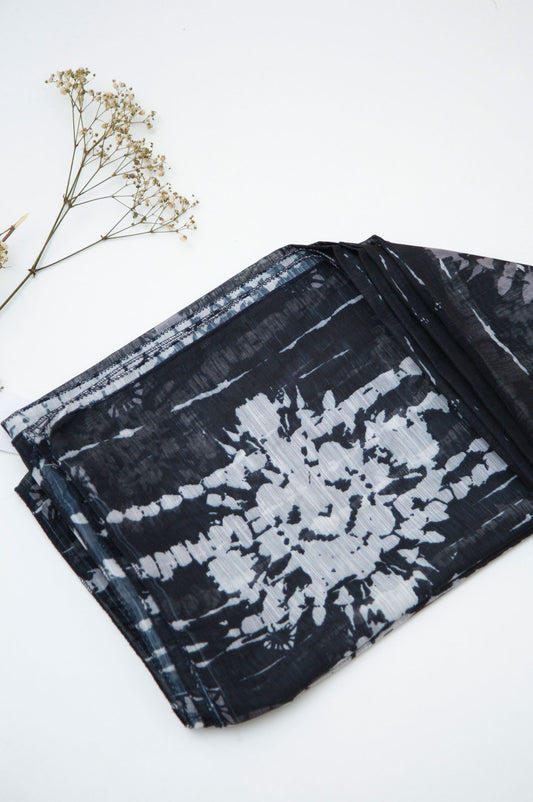 Printed Organza Dupatta - Black