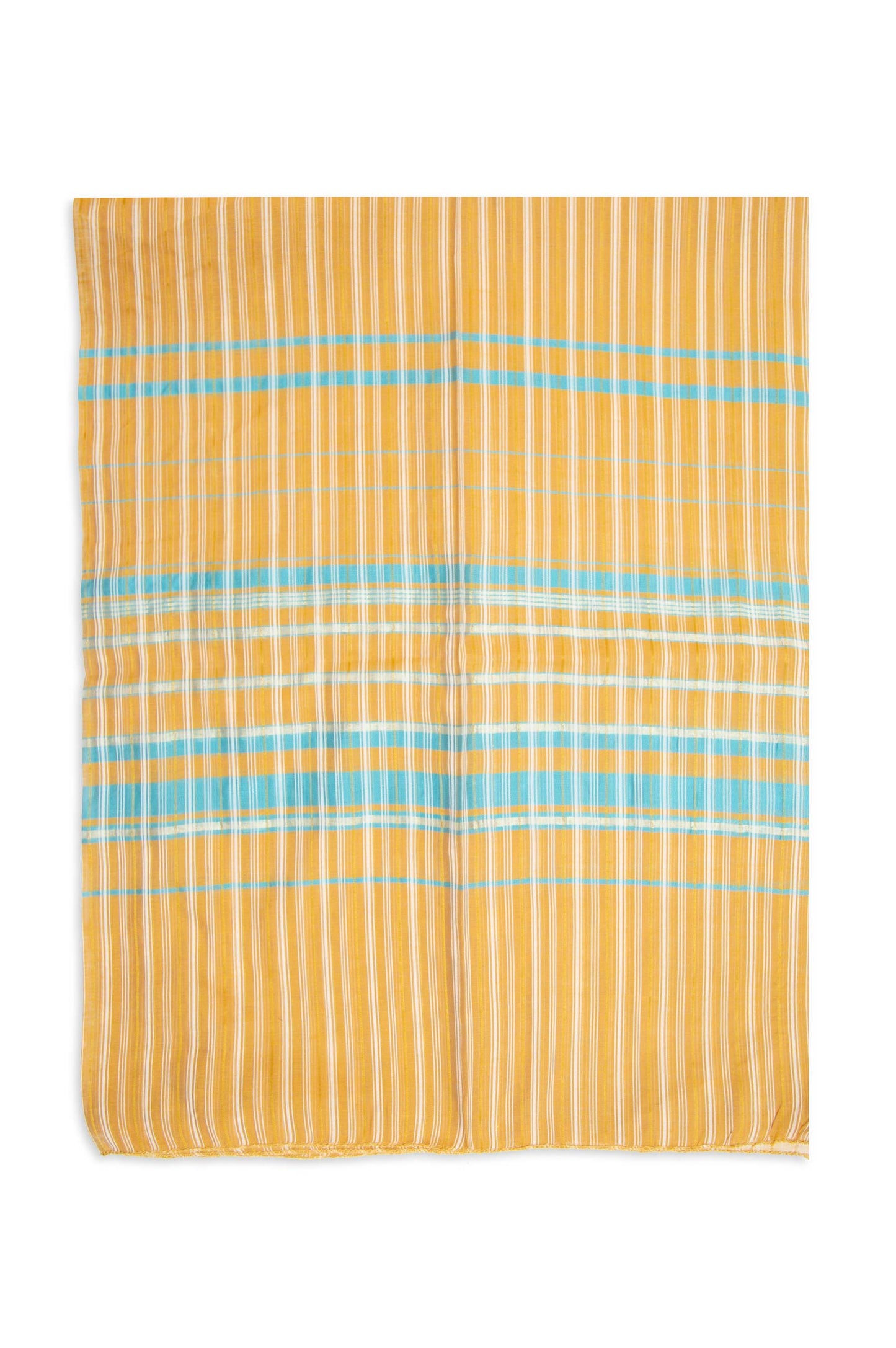 Printed Satin Jacquard Dupatta - Mustard