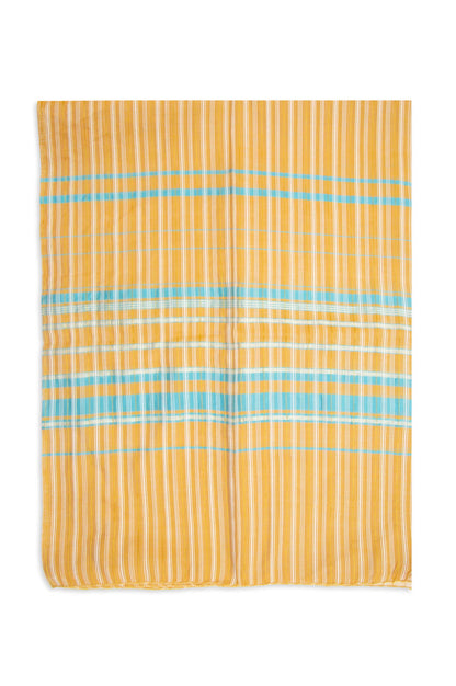 Printed Satin Jacquard Dupatta - Mustard