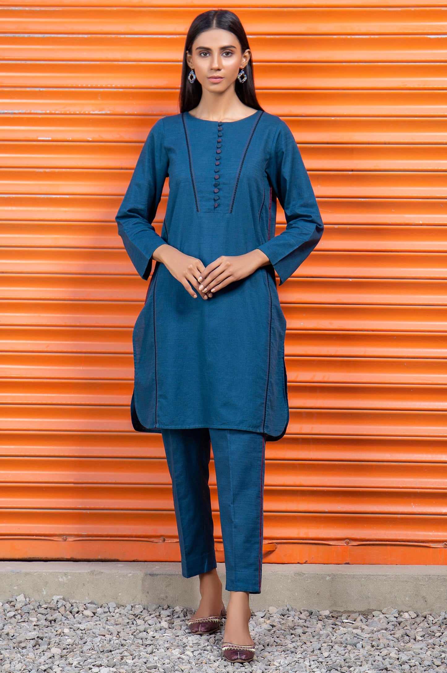 Stitched 2 Piece Embellished Khaddar Suit