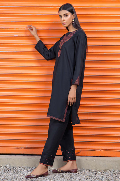 Stitched 2 Piece Embroidered Khaddar Suit