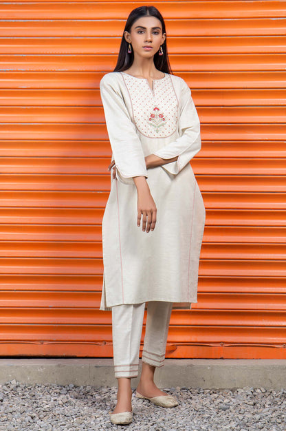 Stitched 2 Piece Embroidered Khaddar Suit