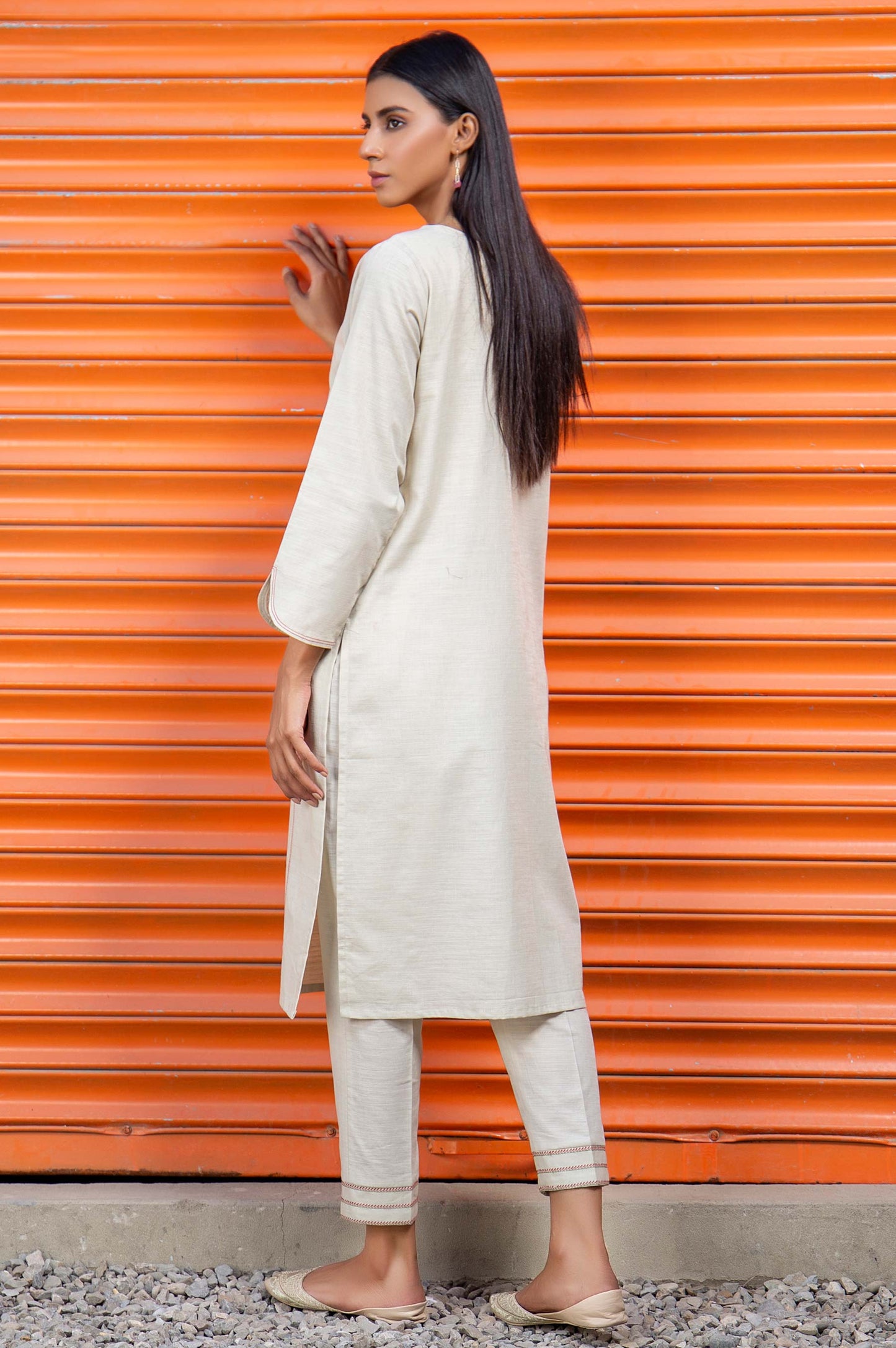 Stitched 2 Piece Embroidered Khaddar Suit