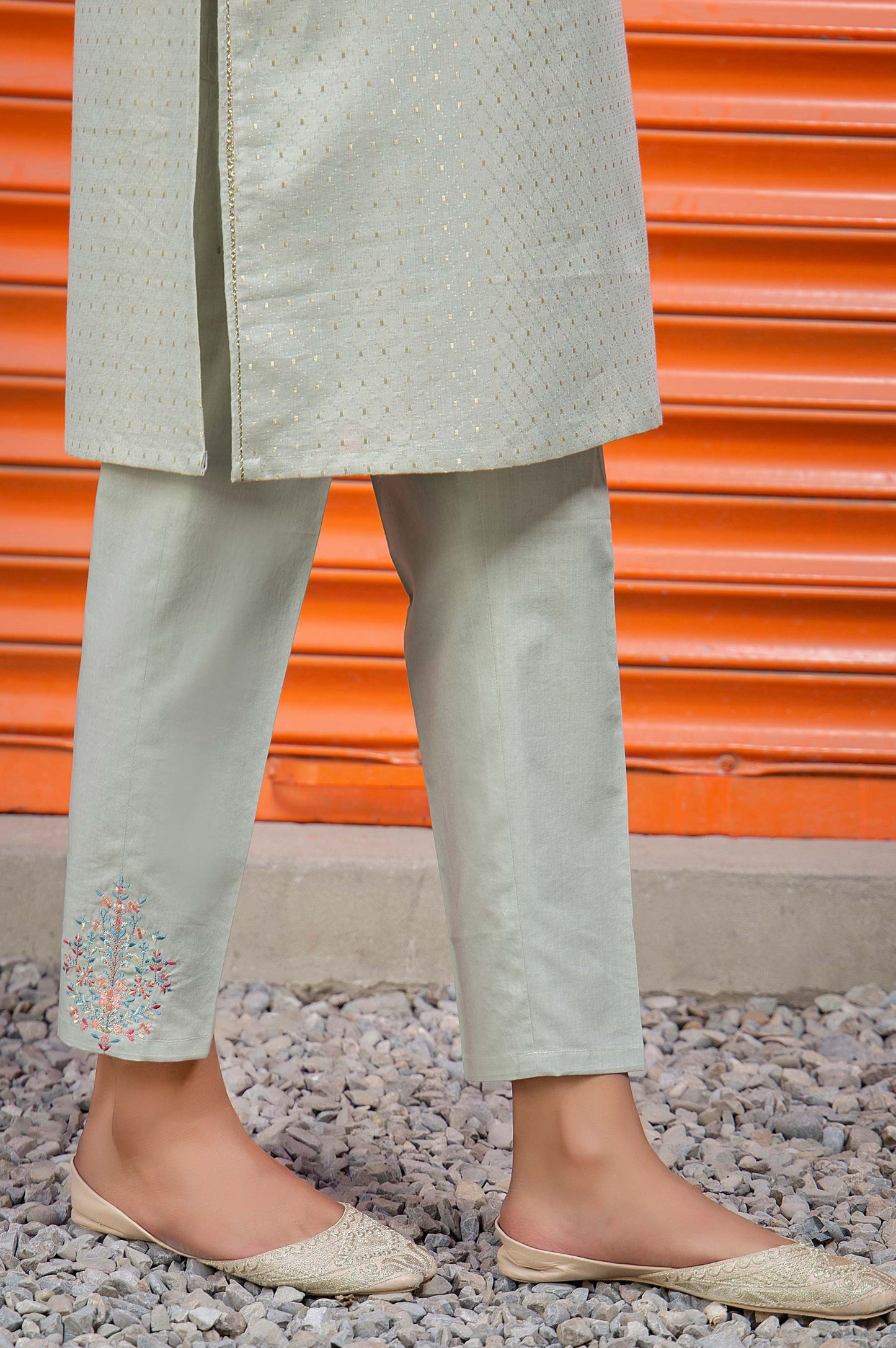 Stitched 2 Piece Embroidered Mesuri Suit