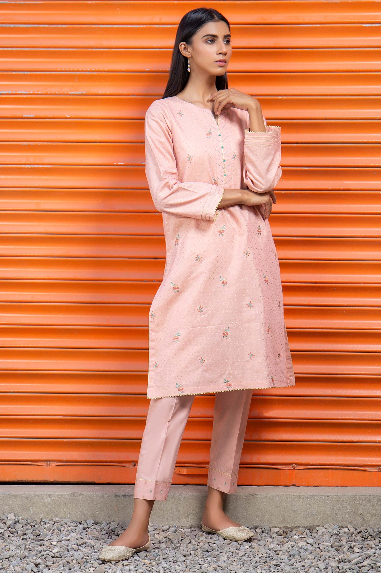 Stitched 2 Piece Embroidered Mesuri Suit