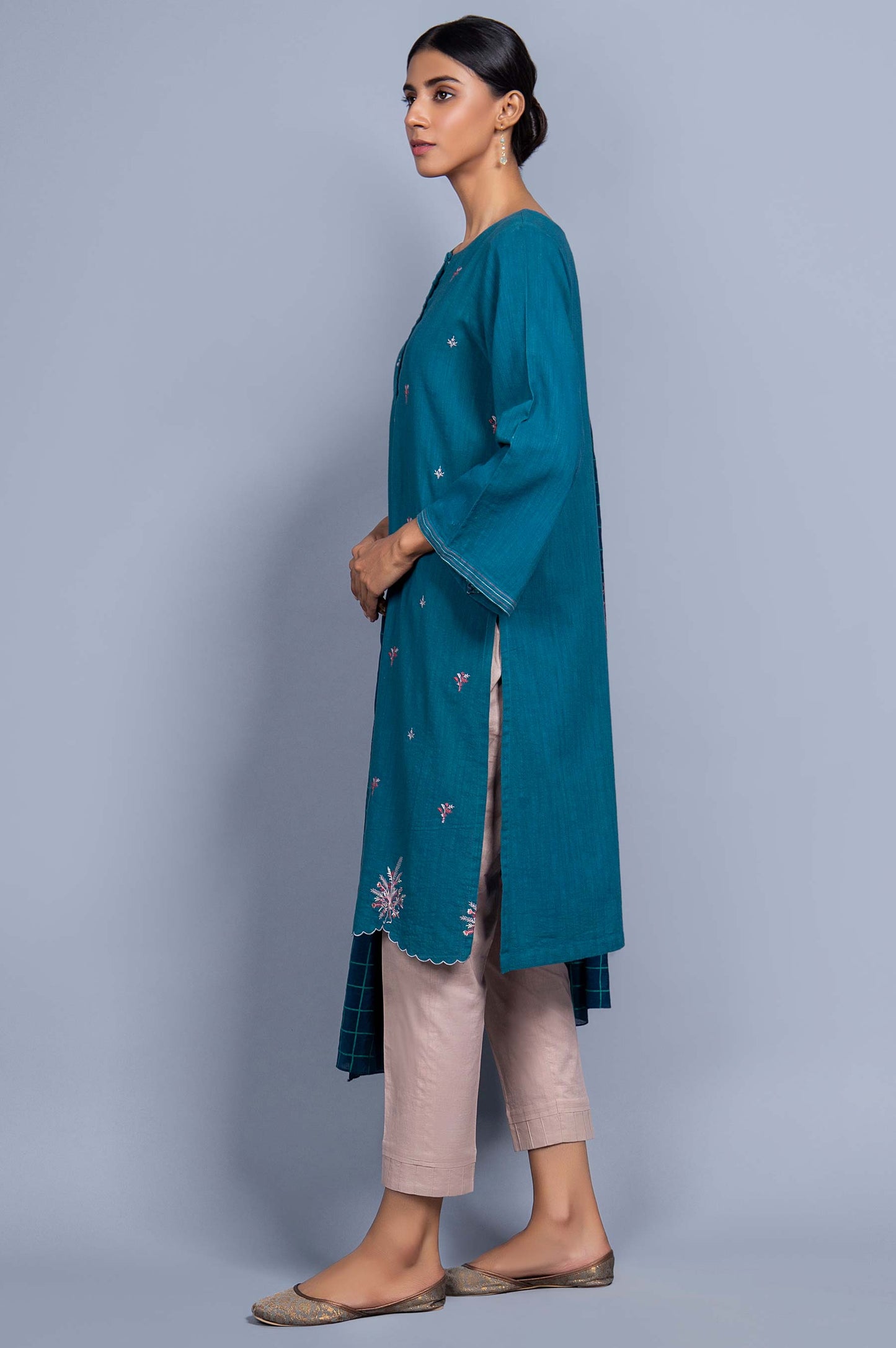 Stitched 2 Piece Embroidered Khaddar Suit