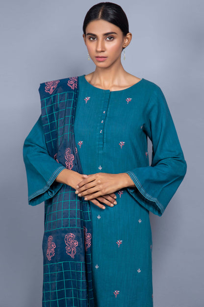 Stitched 2 Piece Embroidered Khaddar Suit