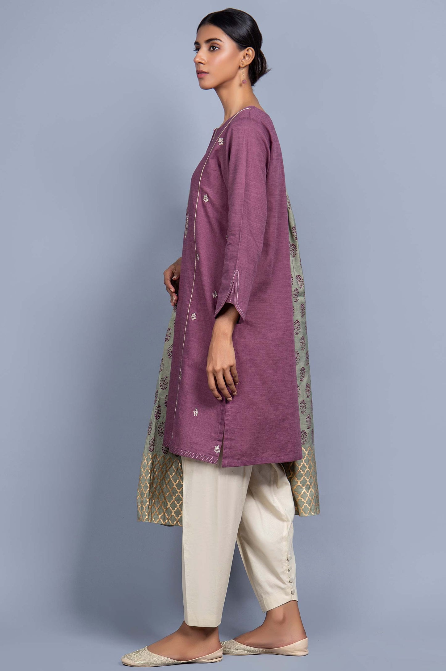 Stitched 2 Piece Embroidered Khaddar Suit