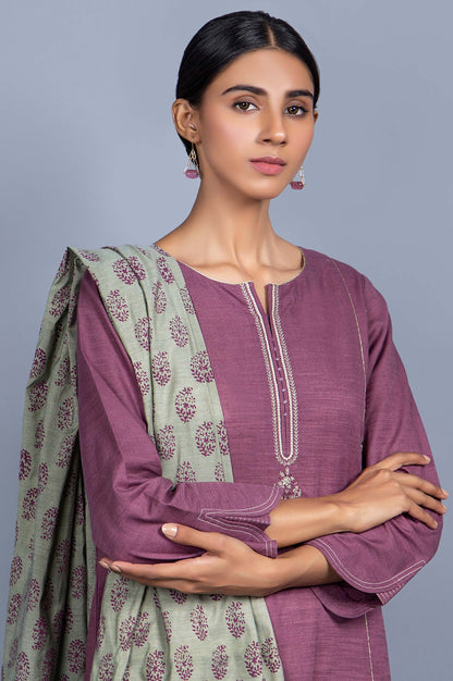 Stitched 2 Piece Embroidered Khaddar Suit