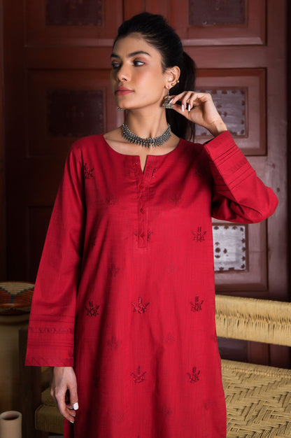 Stitched 2 Piece Embroidered Cotton Slub Suit