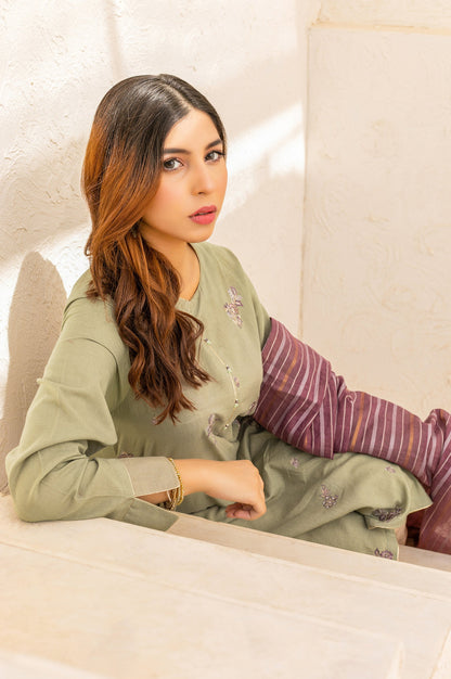 Stitched 2 Piece Cotton Slub & Yarn Dyed Suit