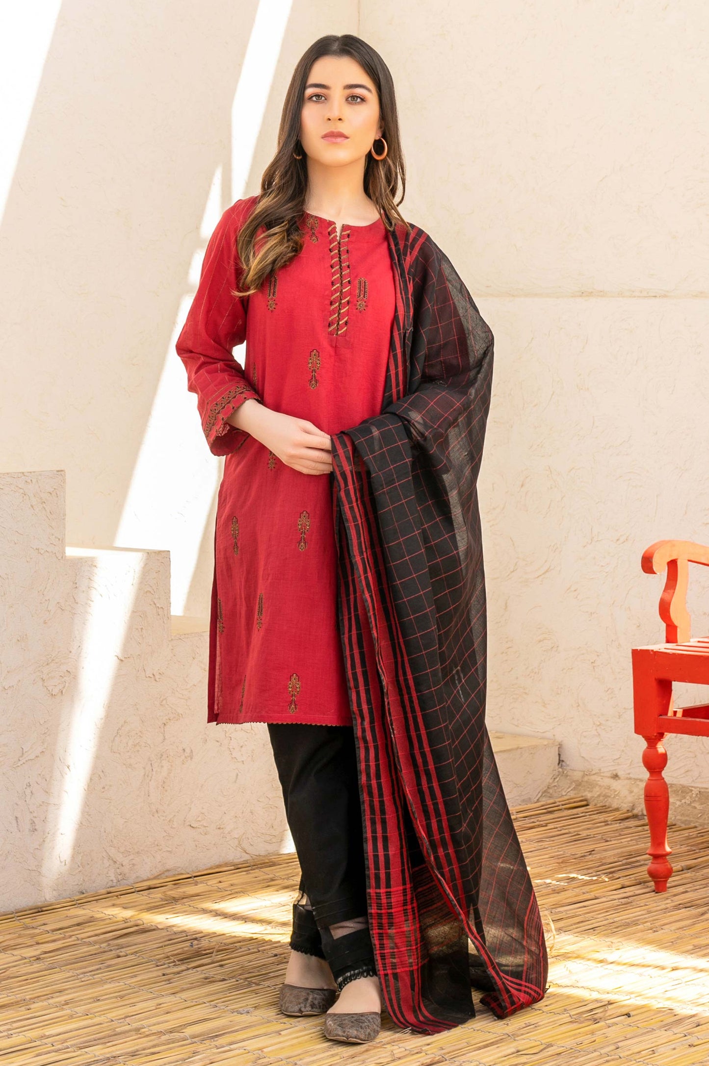 Stitched 2 Piece Cotton Slub & Yarn Dyed Suit