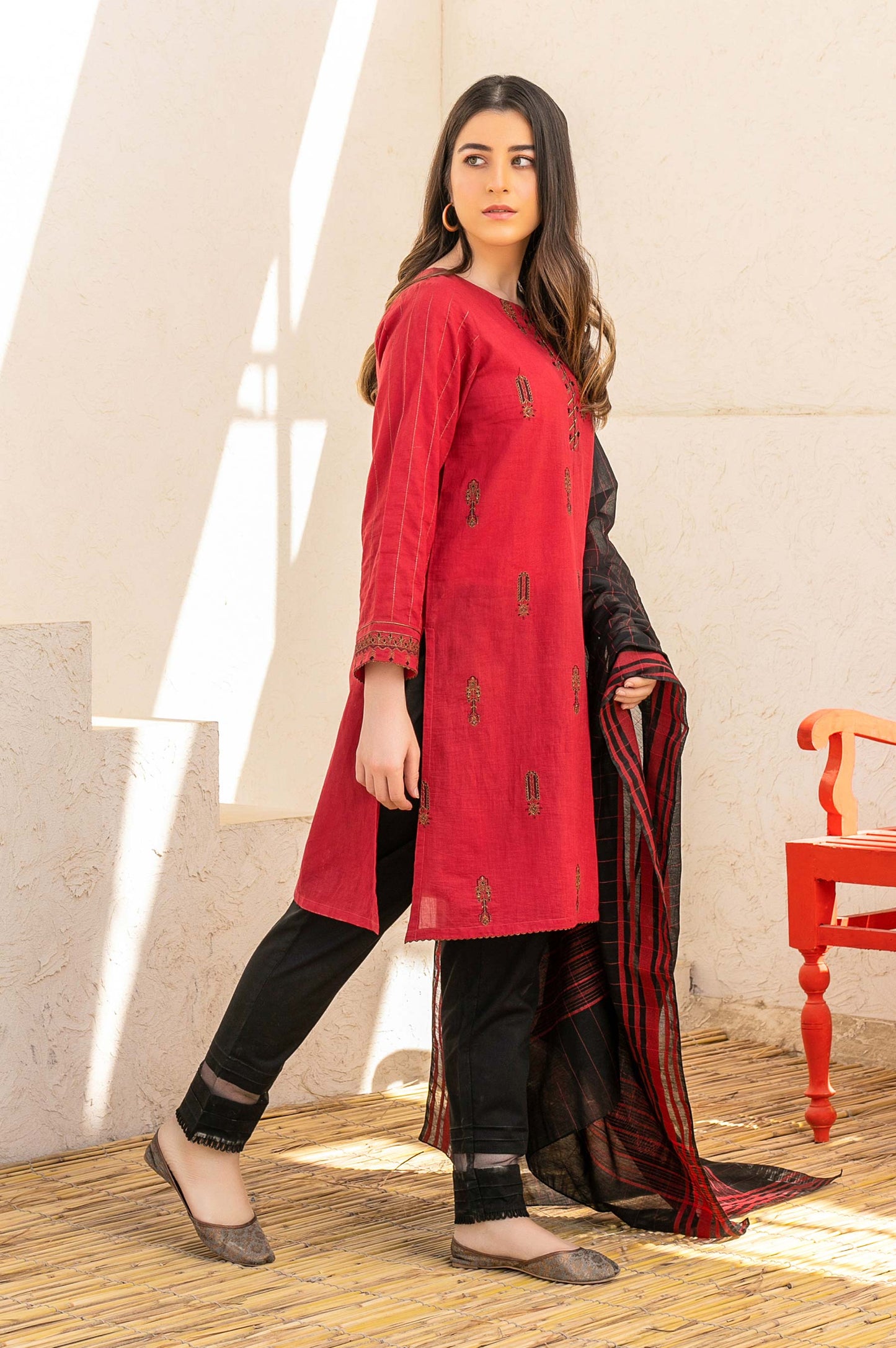 Stitched 2 Piece Cotton Slub & Yarn Dyed Suit