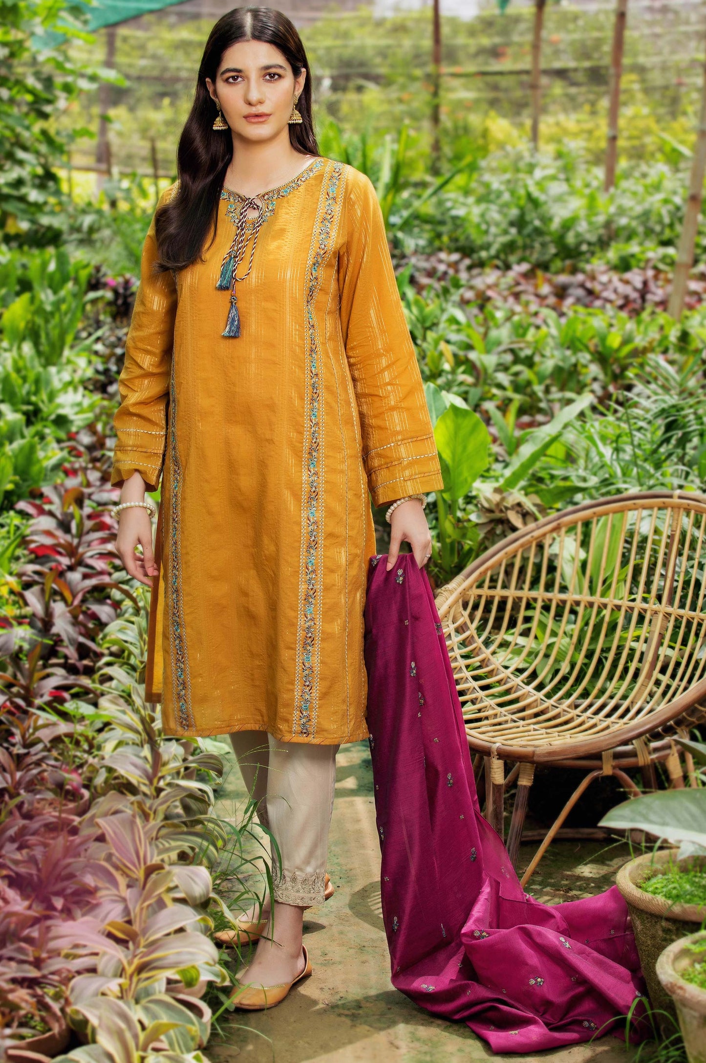 Stitched 2 Piece Zari Mysuri Suit
