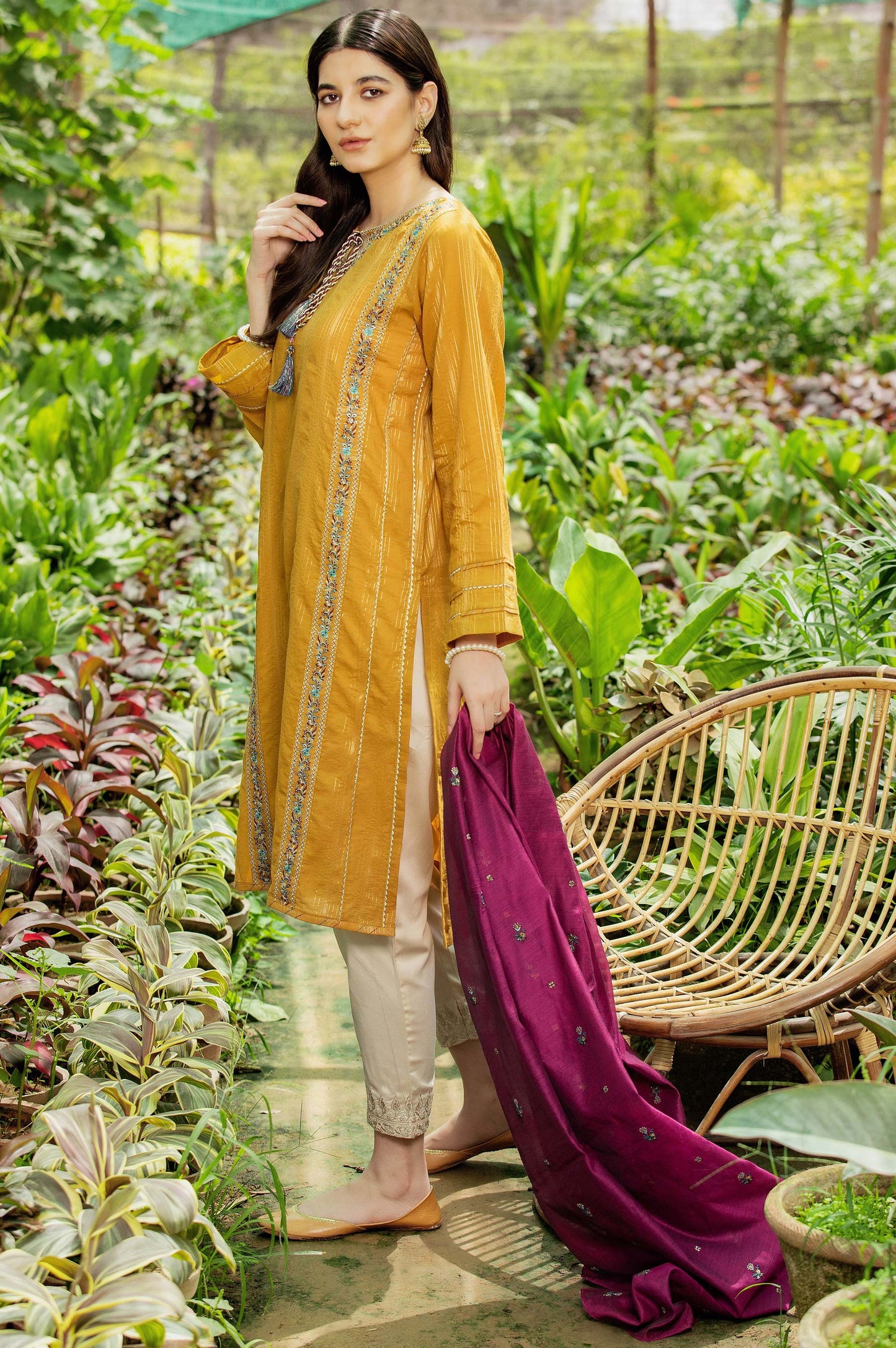 Stitched 2 Piece Zari Mysuri Suit
