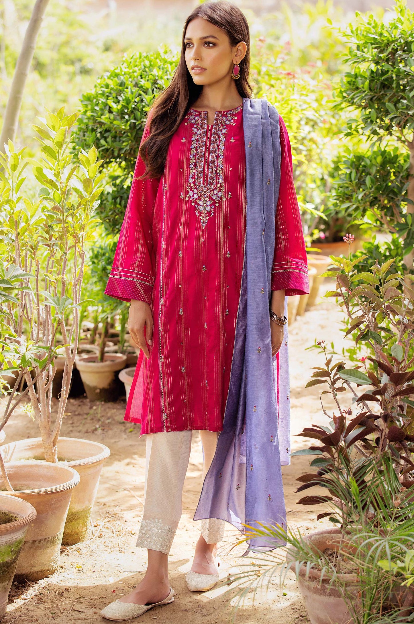 Stitched 2 Piece Zari Mysuri Suit