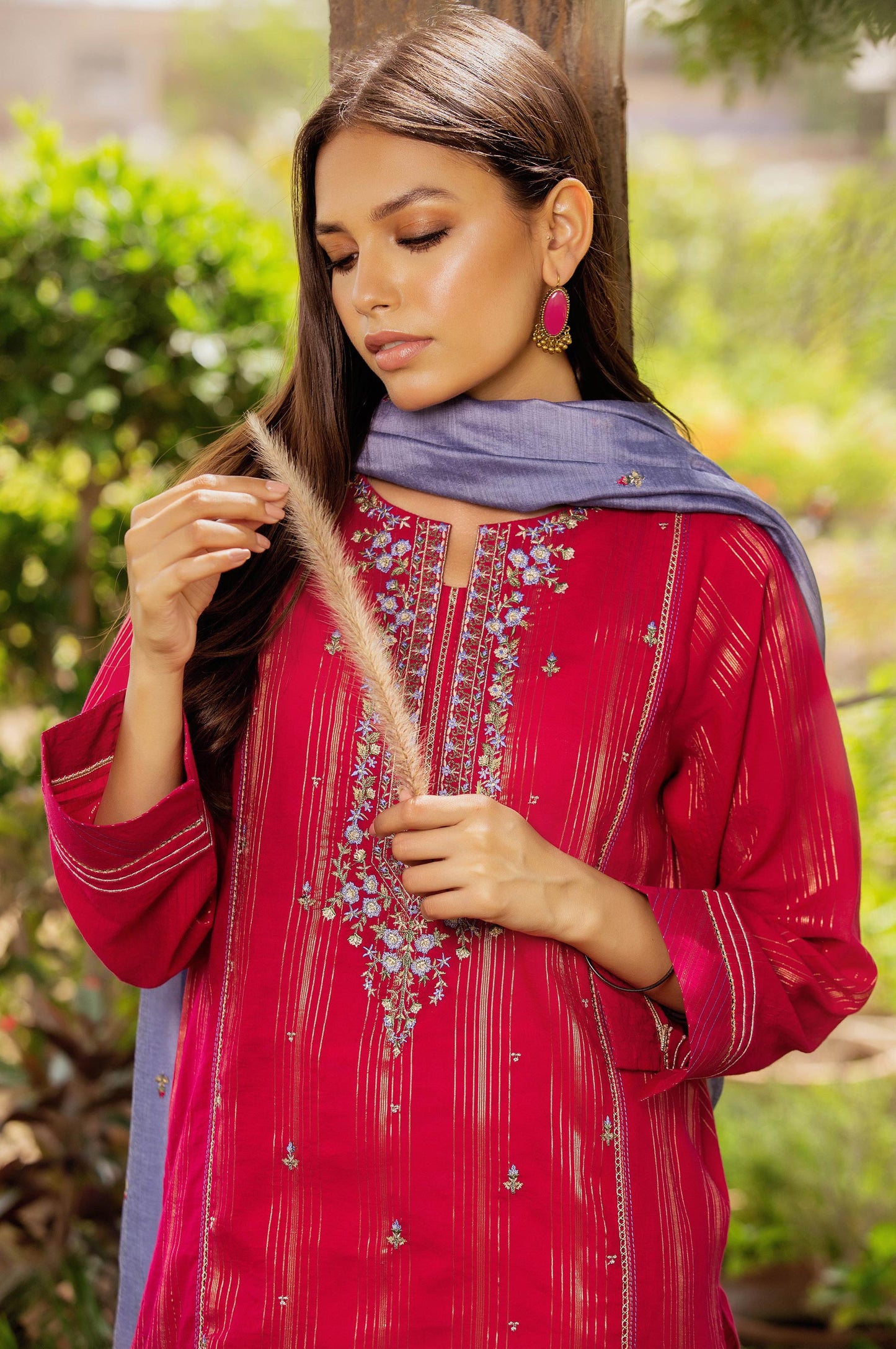 Stitched 2 Piece Zari Mysuri Suit