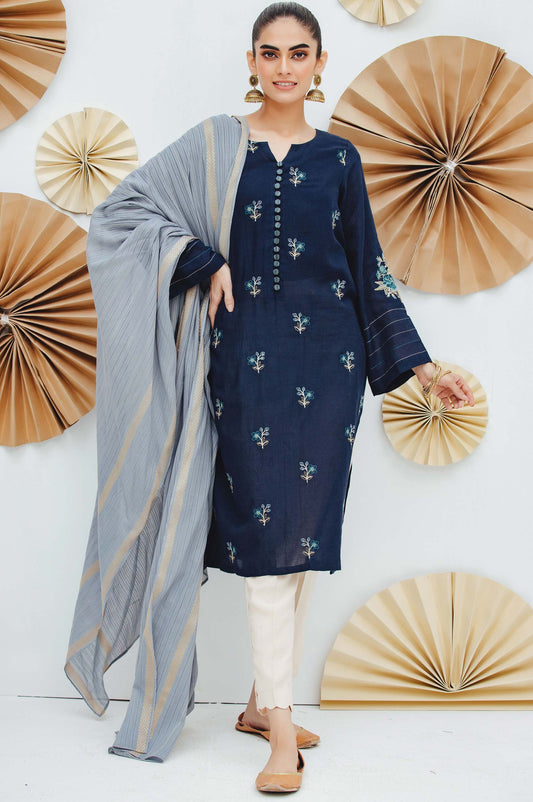 Stitched 2 Piece Embroidered Dobby Suit