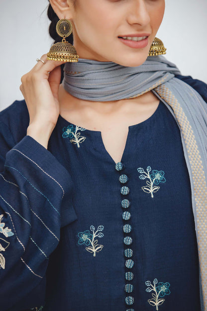 Stitched 2 Piece Embroidered Dobby Suit