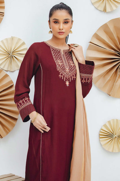 Stitched 2 Piece Embroidered Dobby Suit