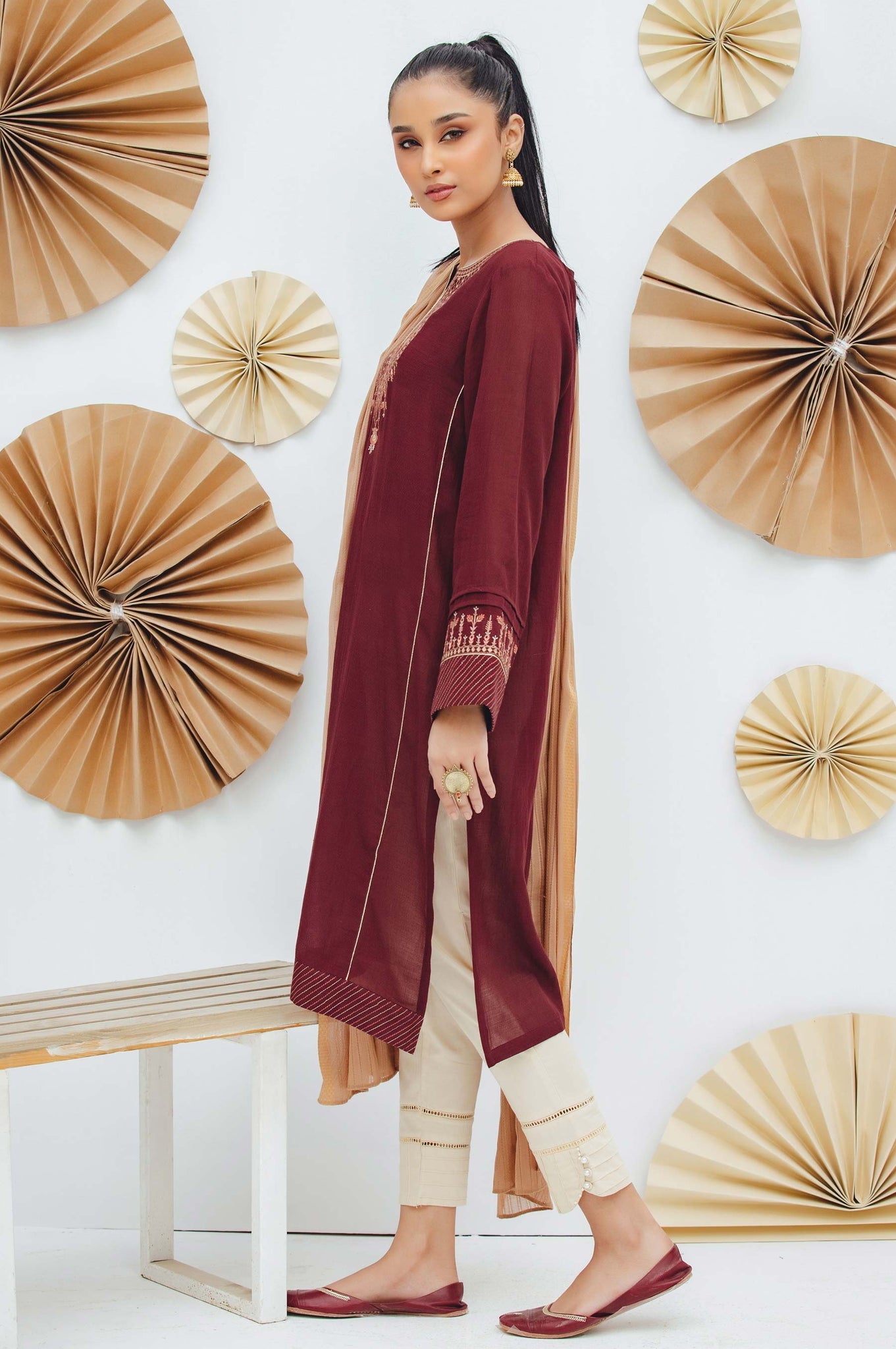 Stitched 2 Piece Embroidered Dobby Suit