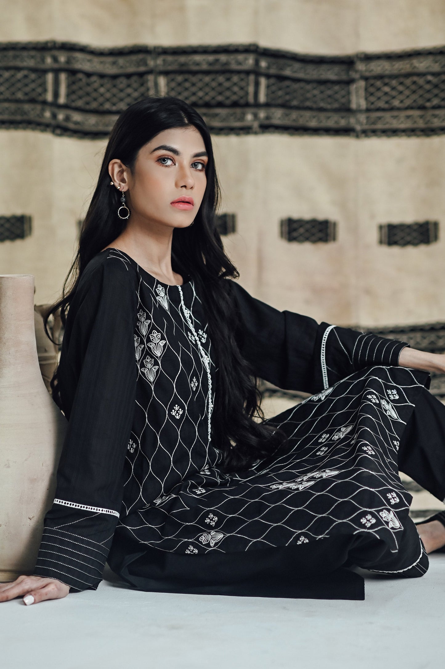 Stitched 2 Piece Embroidered Doria Suit