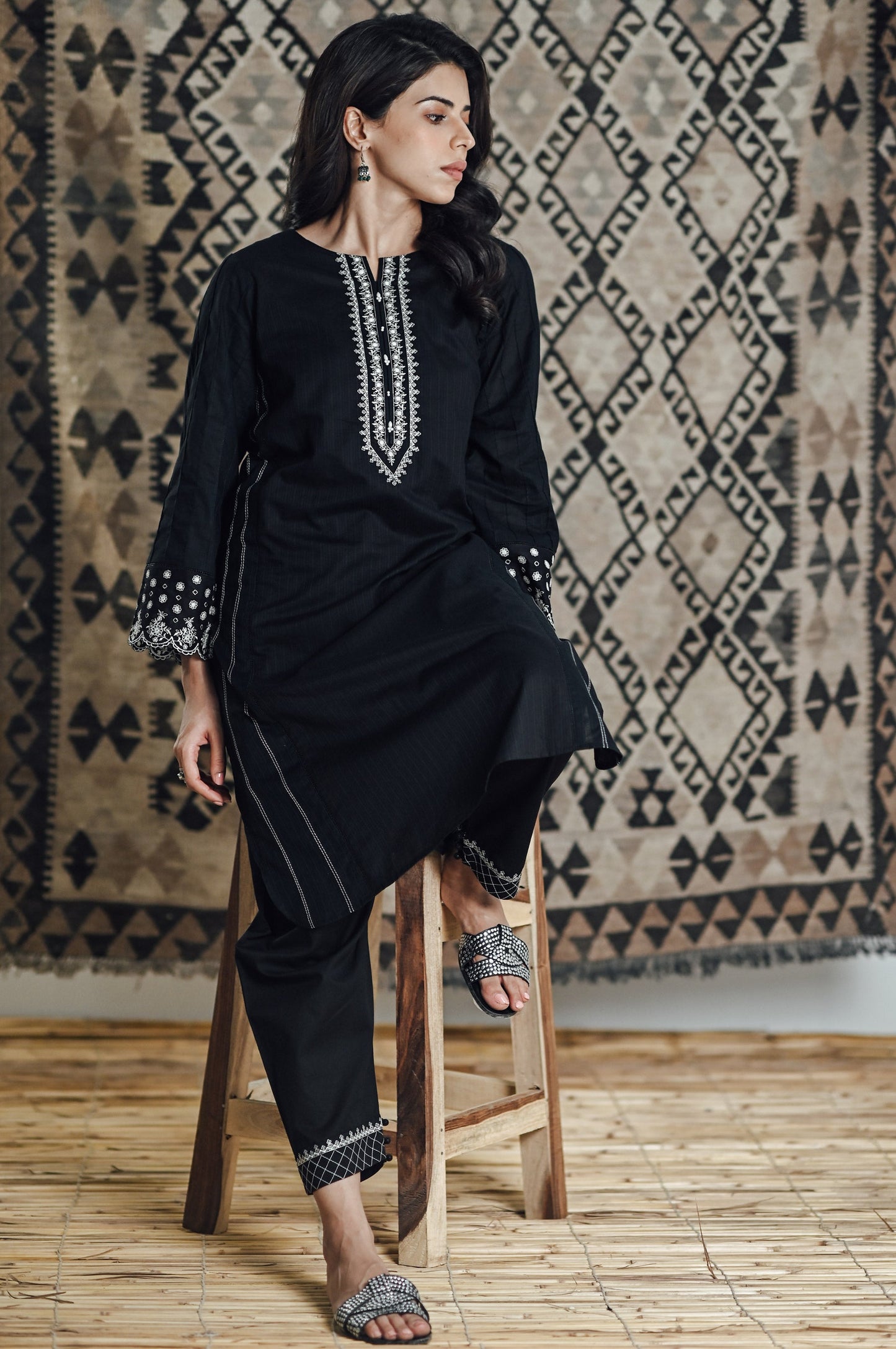 Stitched 2 Piece Embroidered Doria Suit