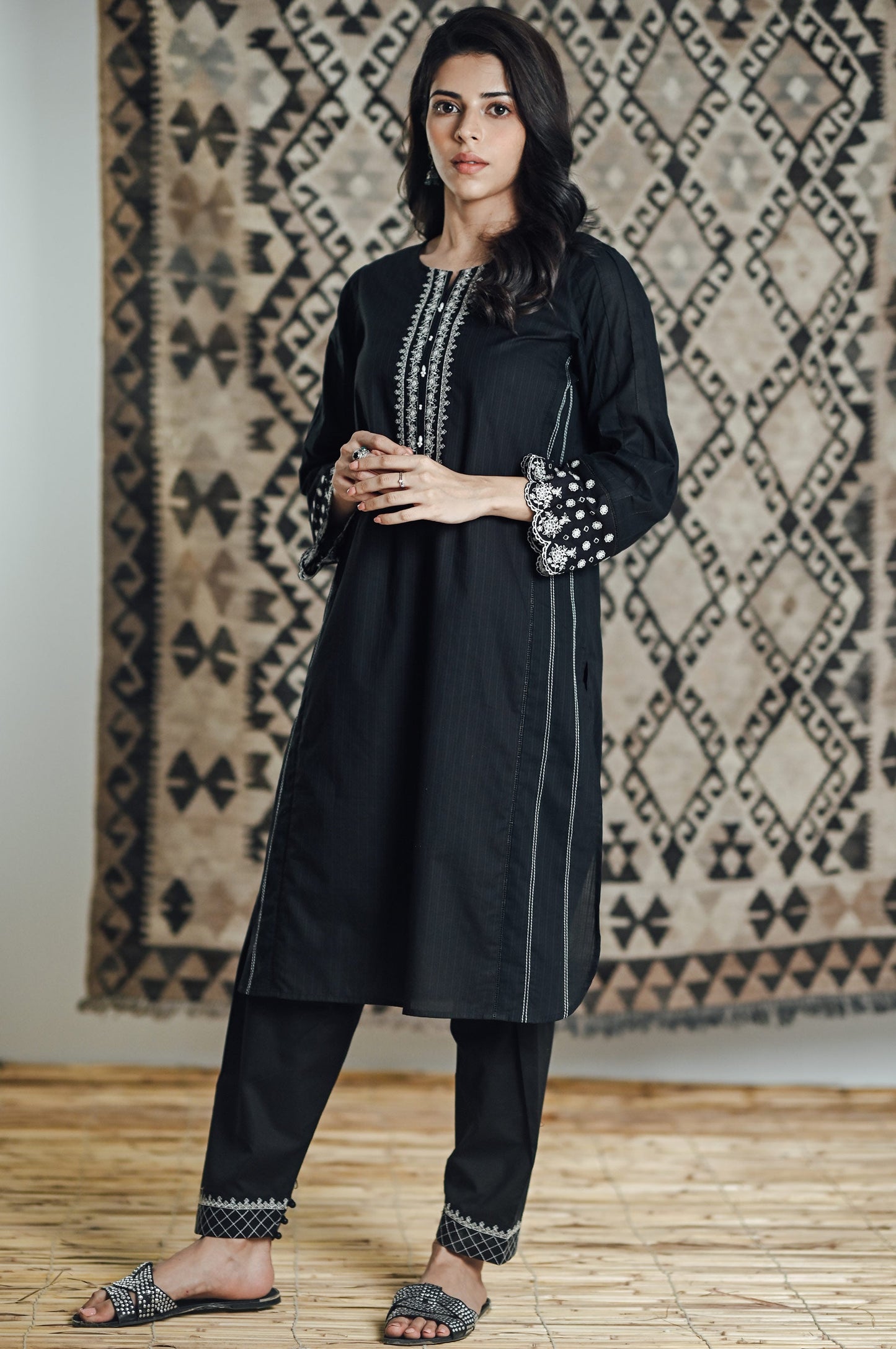 Stitched 2 Piece Embroidered Doria Suit