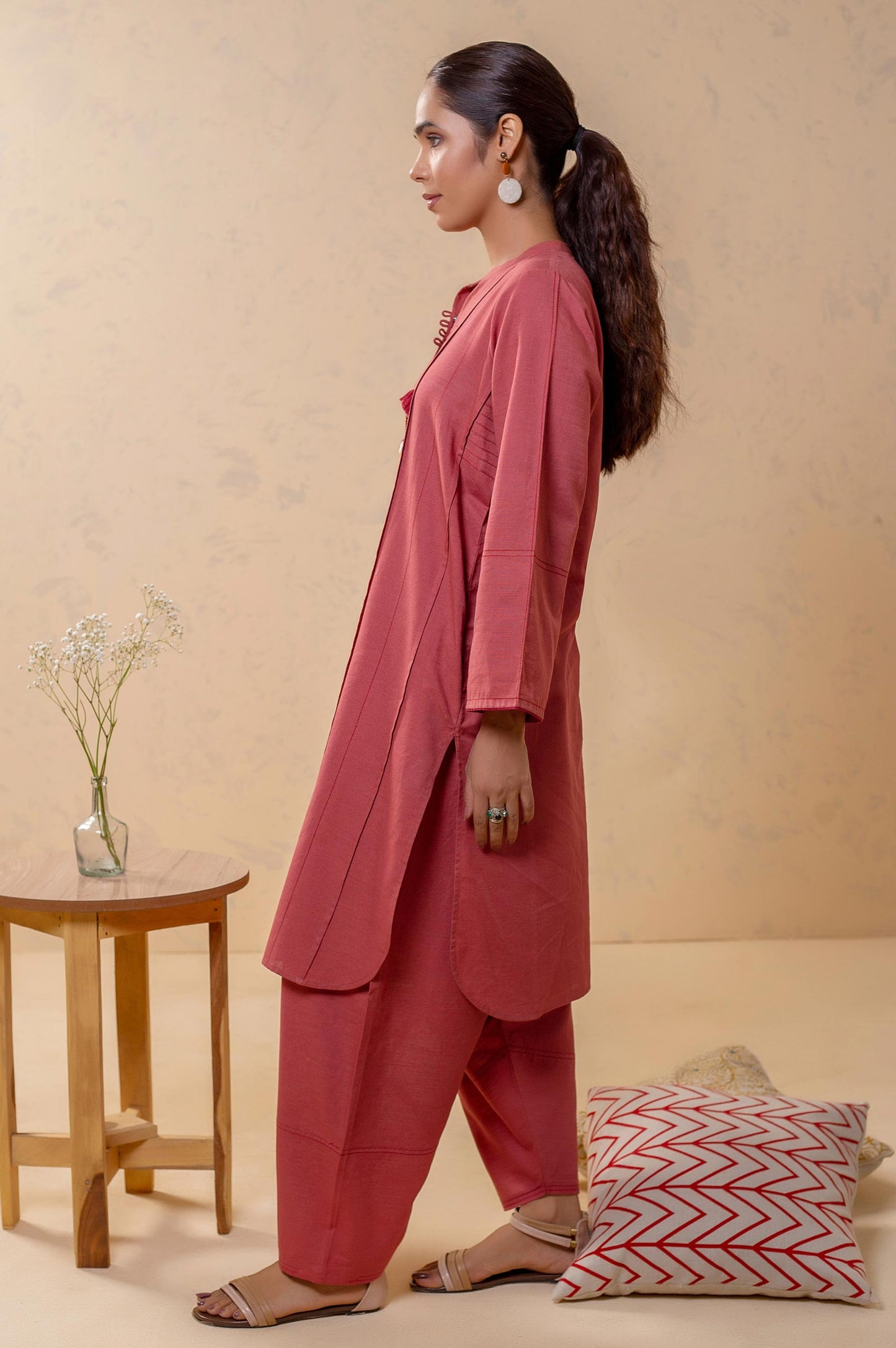 Stitched 2 Piece Embellished Khaddar Suit