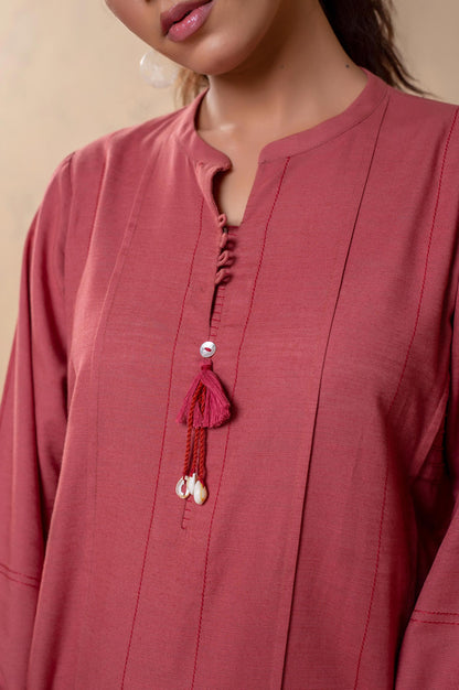 Stitched 2 Piece Embellished Khaddar Suit