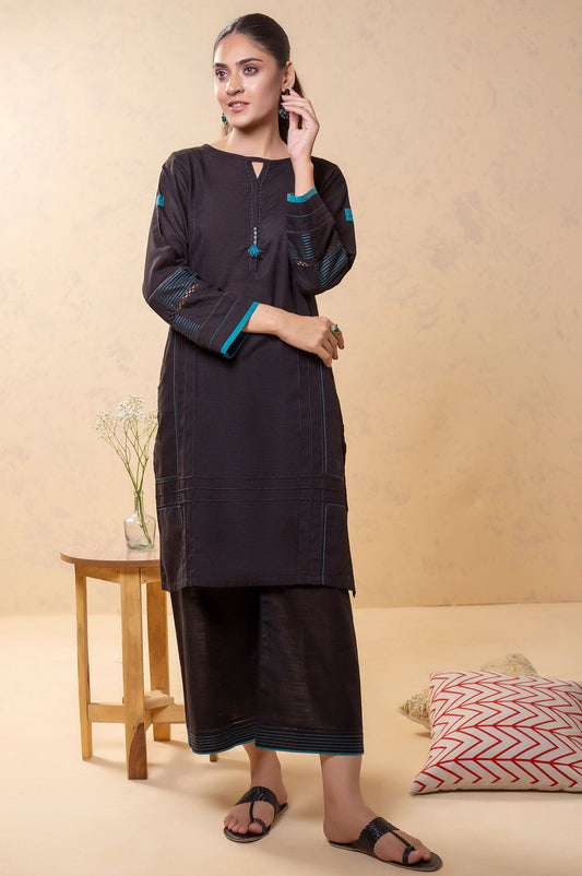 Stitched 2 Piece Embellished Khaddar Suit