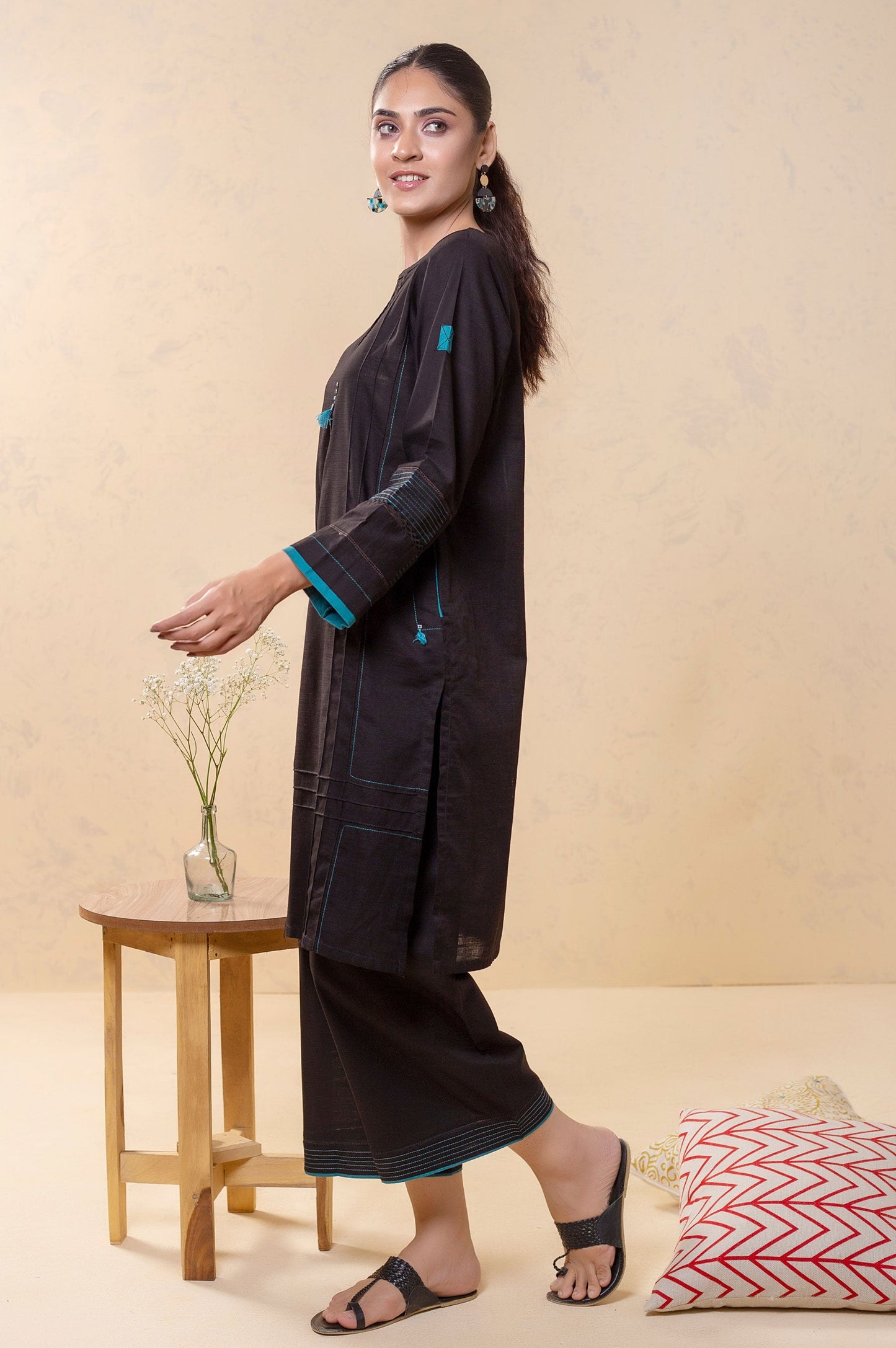 Stitched 2 Piece Embellished Khaddar Suit