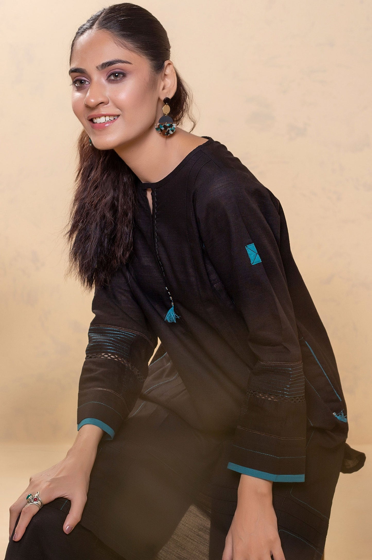 Stitched 2 Piece Embellished Khaddar Suit