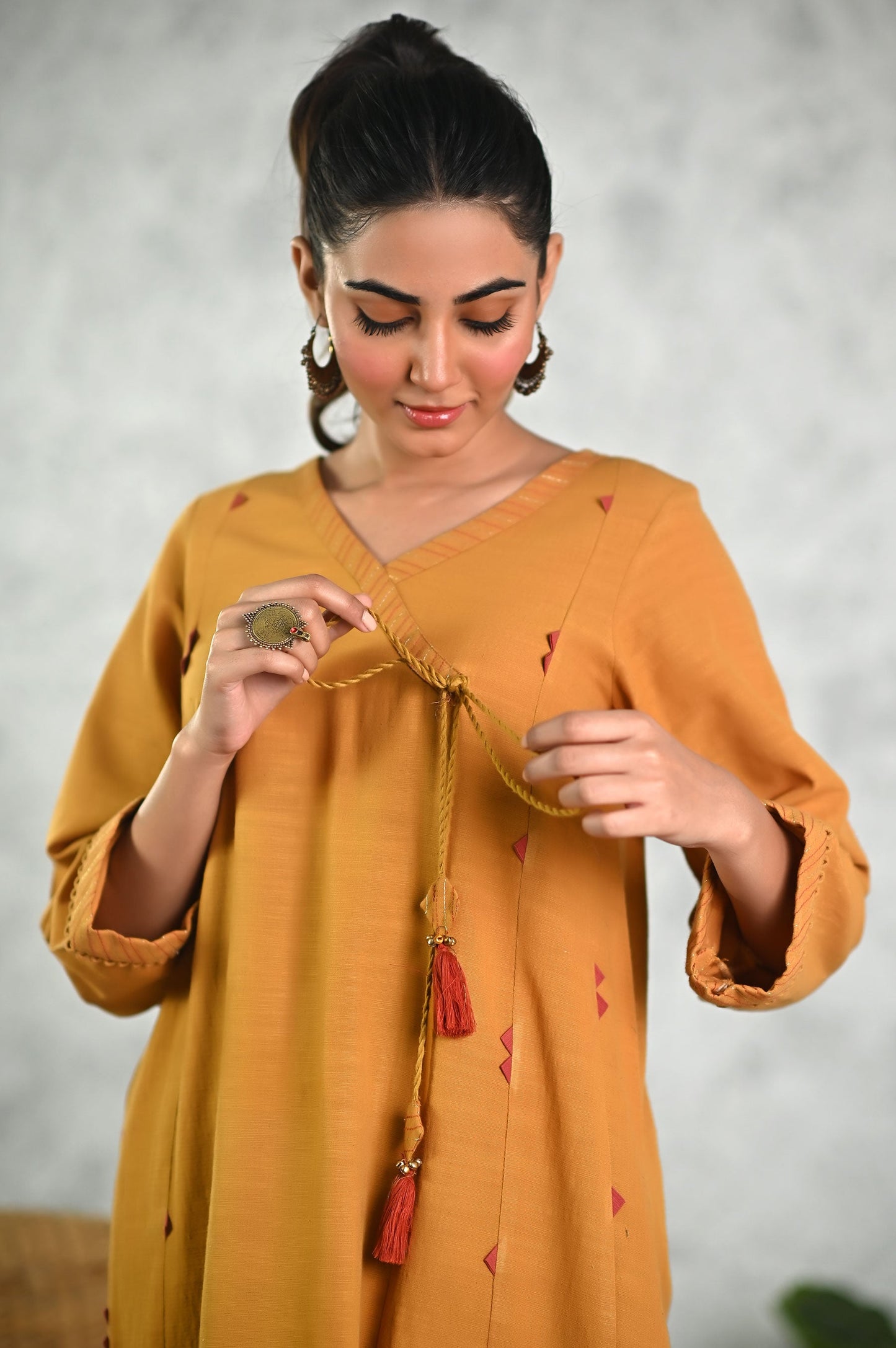 Stitched 2Pc Embellished Khaddar Shirt & Bottom