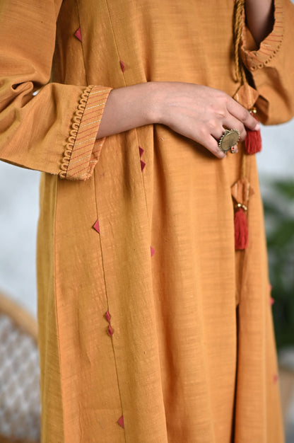 Stitched 2Pc Embellished Khaddar Shirt & Bottom