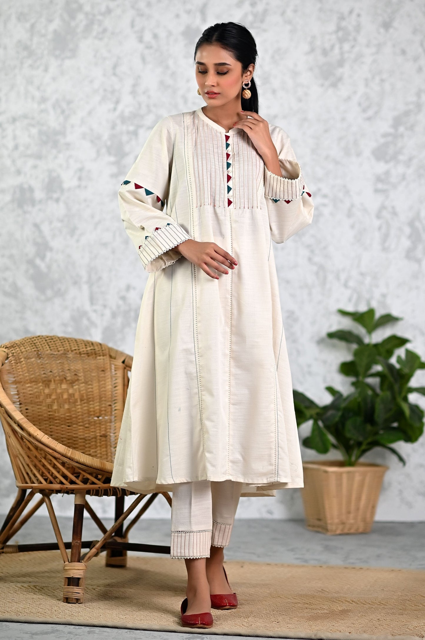 Stitched 2 Piece Embellished Khaddar Suit