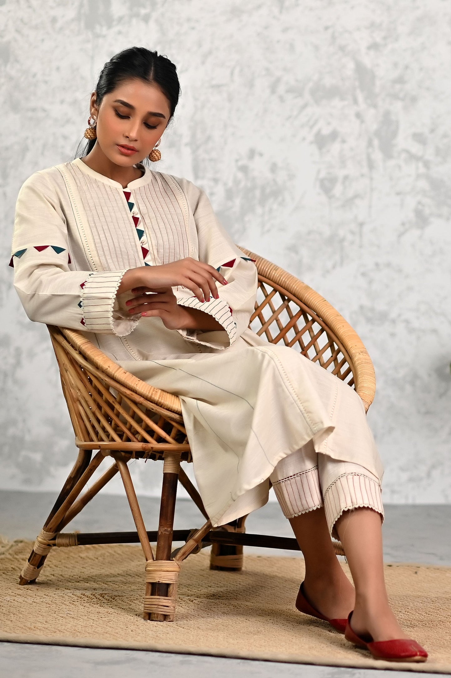 Stitched 2 Piece Embellished Khaddar Suit