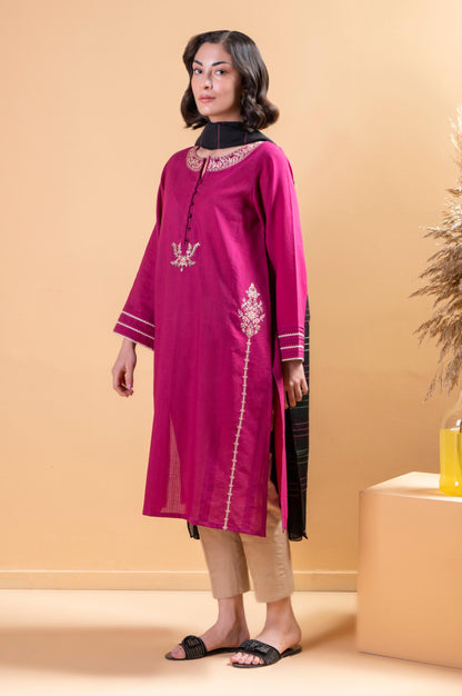 Stitched 2 Piece Embroidered Doria Lawn Shirt With Dupatta