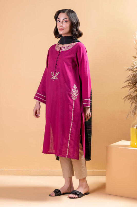 Stitched 2 Piece Embroidered Doria Lawn Shirt With Dupatta