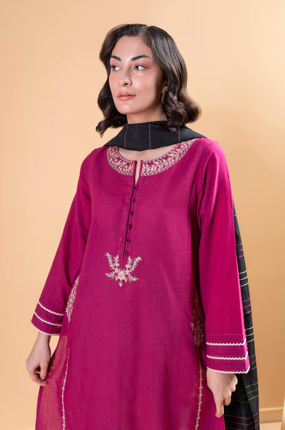 Stitched 2 Piece Embroidered Doria Lawn Shirt With Dupatta