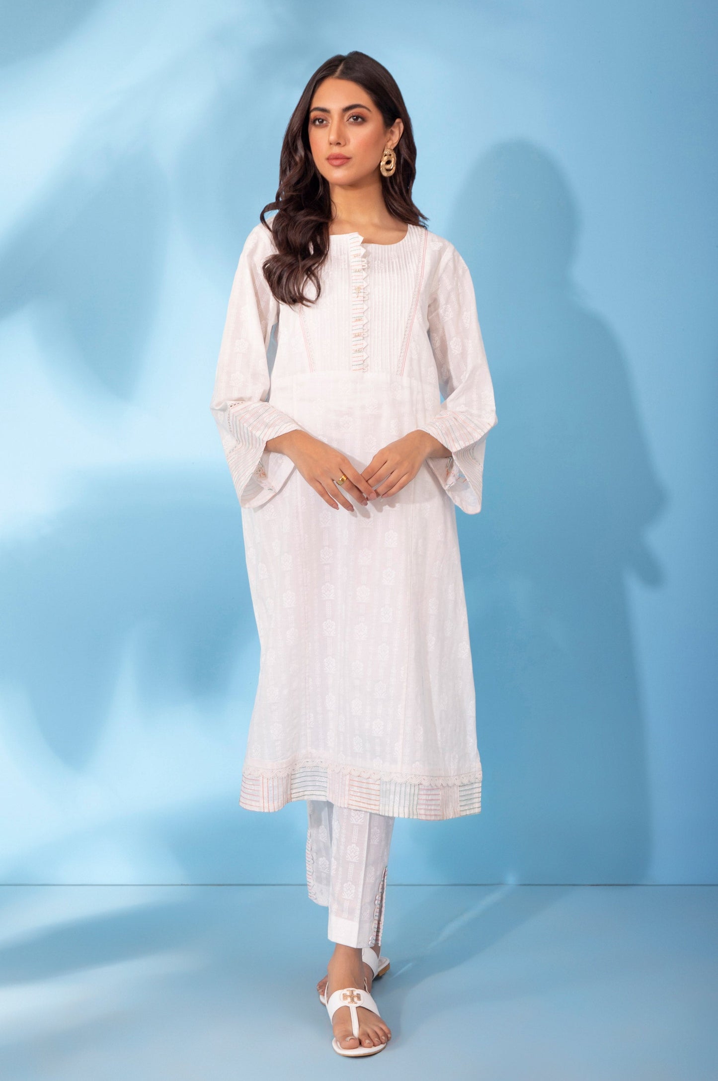 Stitched 2 Piece White Paste Stylized Suit